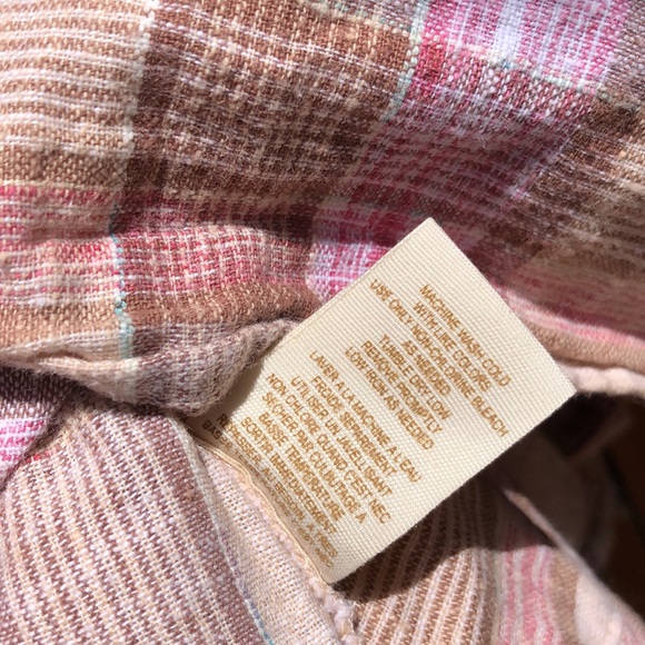 FREE PEOPLE Plaid Linen Blend Button Up Shirt with Pockets - Picture 9 of 11